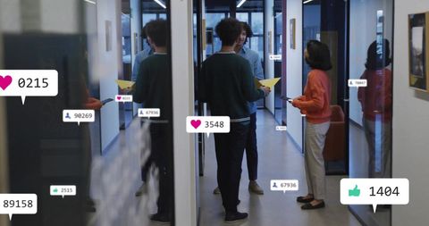 Business Team Engaging in Digital Connectivity Discussion