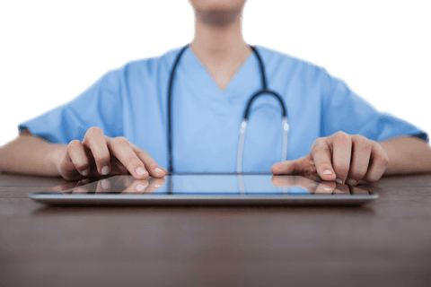 Healthcare Professional Using Tablet Seamlessly on Transparent Background - Download Free Stock Videos Pikwizard.com
