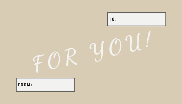 Minimalist Gift Message Template with To and From Fields - Download Free Stock Templates Pikwizard.com