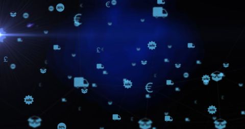 Digital Marketing Icons on Blurred Blue Background - Download Free Stock Images Pikwizard.com