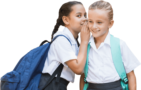 transparent portrait of students whispering secrets at school - Download Free Stock Videos Pikwizard.com