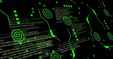 Futuristic Green Digital Interface with Data Streaming - Download Free Stock Images Pikwizard.com