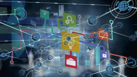 Futuristic Digital Network Concept Showing Media Connections