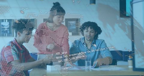 Global Communication Concept with Diverse Team Collaboration in Office