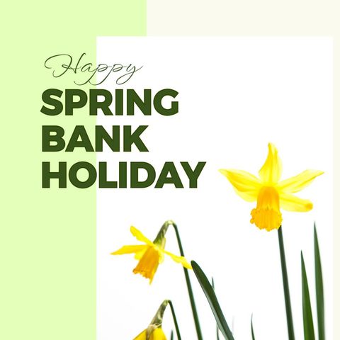happy spring bank holiday with yellow flowers - Download Free Stock Templates Pikwizard.com