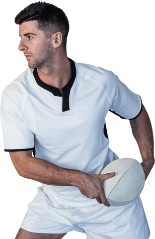 rugby player holding ball in modern athletic stance transparent - Download Free Stock Videos Pikwizard.com