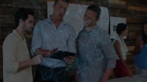 Team Collaborating on Digital Project with Data Visualization