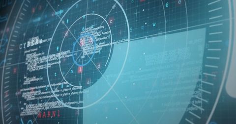 Futuristic Digital Interface with Data Scanning Over Grid - Download Free Stock Images Pikwizard.com