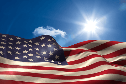 transparent american flag waving against bright blue sky - Download Free Stock Videos Pikwizard.com