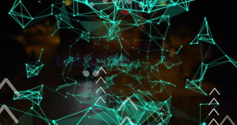 Abstract Digital Network with Glowing Green Lines and Nodes - Download Free Stock Images Pikwizard.com