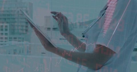 Healthcare Professional Using Digital Technology for Data Analysis