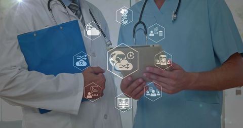 Doctors with Digital Interface Connecting Technology and Healthcare - Download Free Stock Images Pikwizard.com