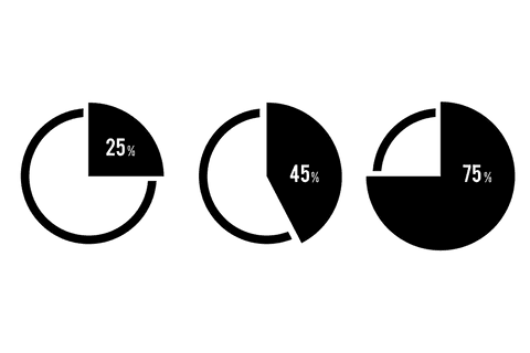 Transparent Vector Image of Circle Diagrams with Percentages Displayed - Download Free Stock Videos Pikwizard.com