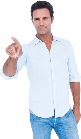 Confident Man Pointing with Clear Intent and Focus, Transparent - Download Free Stock Videos Pikwizard.com