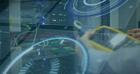 Global Network Connections and Digital Interface Animation