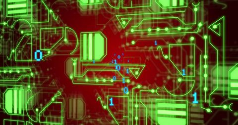 Futuristic Digital Network Circuitry with Binary Code - Download Free Stock Images Pikwizard.com