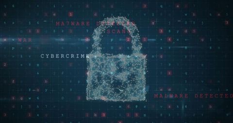 Digital Lock with Cybersecurity Threats in Matrix - Download Free Stock Images Pikwizard.com