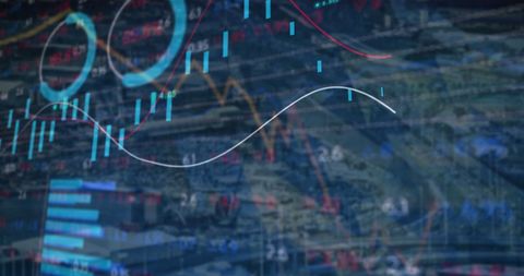 Digital Financial Data Showing Trending Graphs in Transparent Overlay - Download Free Stock Images Pikwizard.com