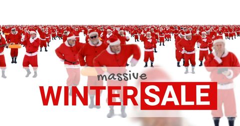 Abundant Santa Figures Celebrating Energetic Winter Sale
