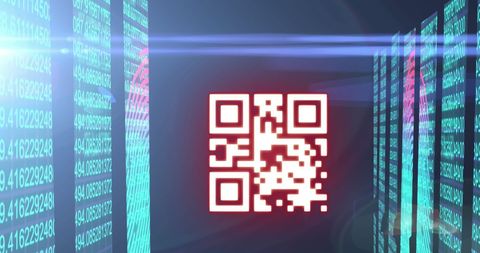 Futuristic QR Code with Digital Fingerprint Technology - Download Free Stock Images Pikwizard.com