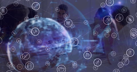 Global Business and Technology Network Concept with Icons