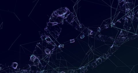 Futuristic Digital Network with DNA Strand Overlay - Download Free Stock Images Pikwizard.com