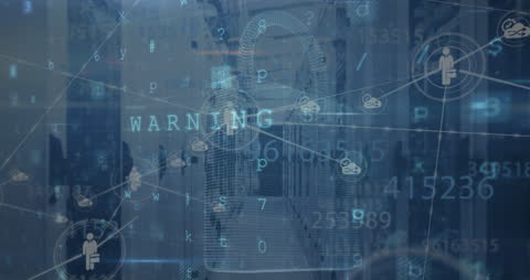 Digital Security Network with Warning Alerts in Server Room