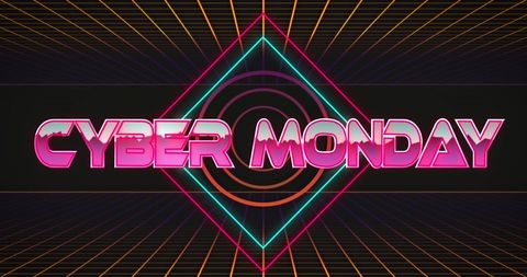Neon Cyber Monday Retro Futuristic Design - Download Free Stock Images Pikwizard.com