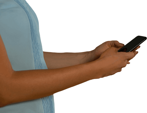 transparent hand holding smartphone in casual blue clothing - Download Free Stock Videos Pikwizard.com