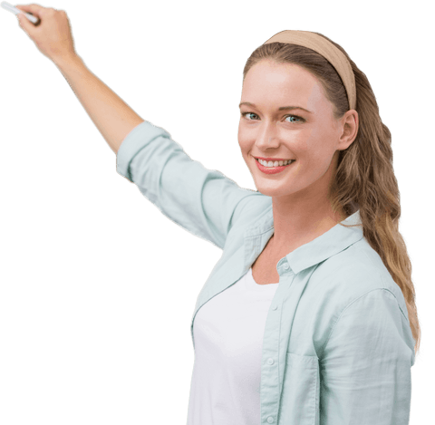 Smiling Teacher Writing on Transparent Background - Download Free Stock Videos Pikwizard.com