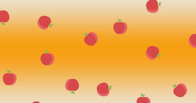 Apple Icons Pattern on Orange Gradient Background - Download Free Stock Images Pikwizard.com