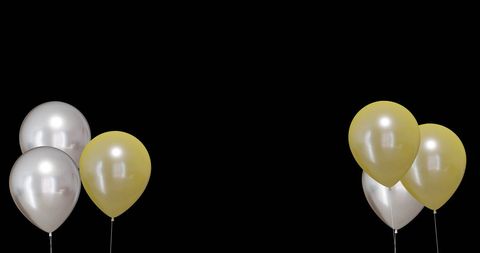 Gold and Silver Balloons on Black Background - Download Free Stock Images Pikwizard.com