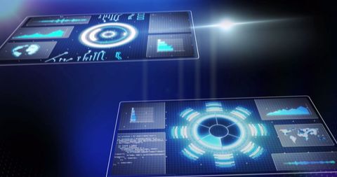 Futuristic Digital Analytics Interface with Holographic Charts - Download Free Stock Images Pikwizard.com