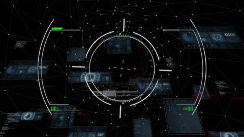 Digital Network Interface with Data Processing Visuals