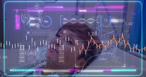 Advanced healthcare monitoring in futuristic medical lab