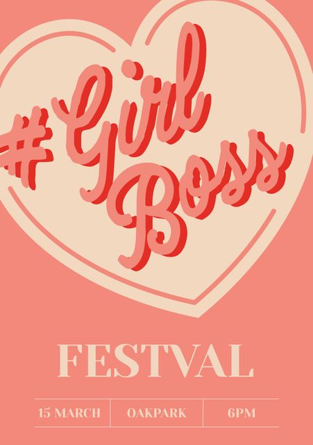 Empowering Girl Boss Heart Event Poster - Download Free Stock Videos Pikwizard.com