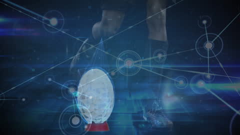 Digital Network with Globe Illustration and Data Visuals