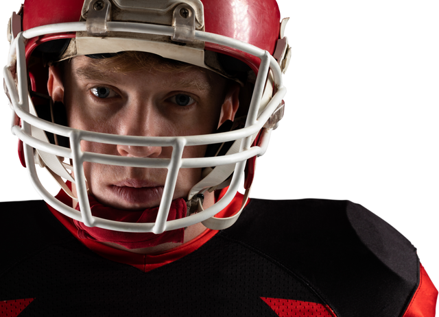 Close-Up Transparent American Football Player Wearing Helmet - Download Free Stock Videos Pikwizard.com