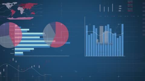 Animated Data Processing on Digital Grid Background