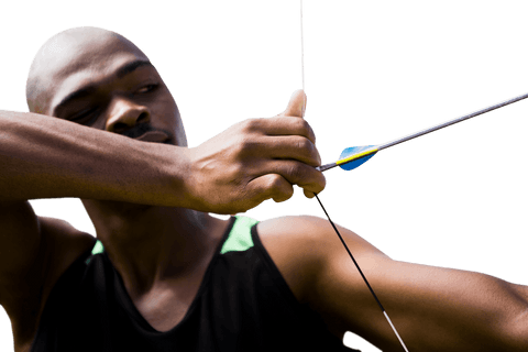 african american archer focusing holding bow on transparent background - Download Free Stock Videos Pikwizard.com