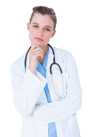 Transparent Thoughtful Doctor with Hand on Chin Contemplating - Download Free Stock Videos Pikwizard.com