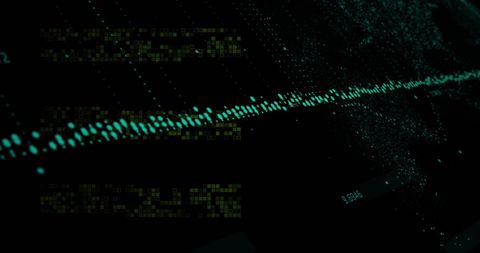 Abstract Data Flow and Processing Elements Against Black Background - Download Free Stock Images Pikwizard.com