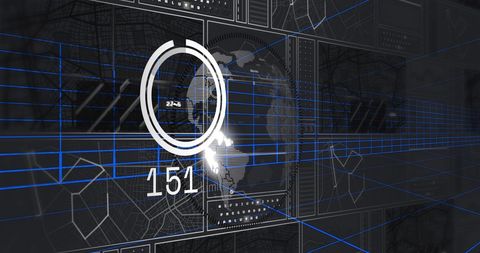 Digital Data Processing with Global Network Visuals - Download Free Stock Images Pikwizard.com
