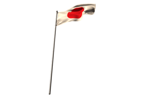 transparent waving japanese flag on pole background - Download Free Stock Videos Pikwizard.com
