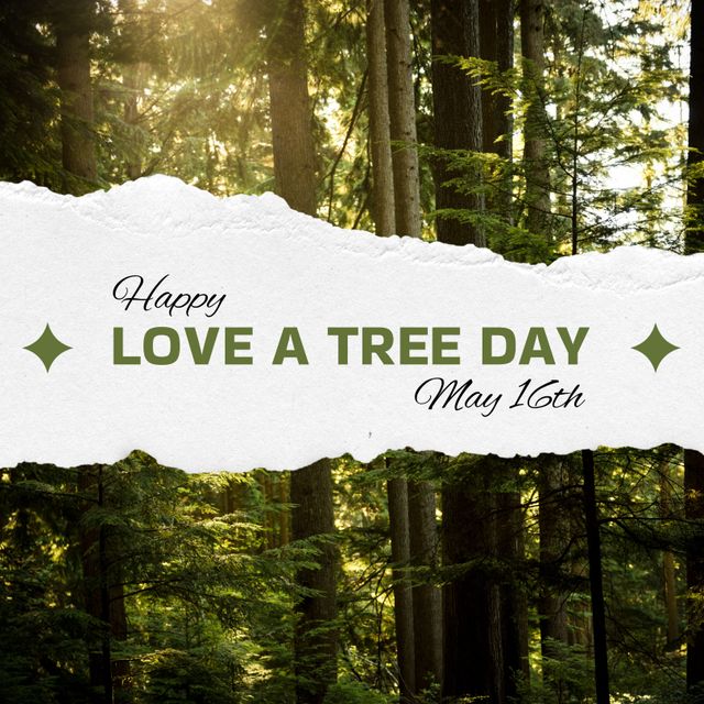 Love a Tree Day Celebration in Forest Setting - Download Free Stock Templates Pikwizard.com