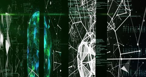 digital interface with globe and data structures - Download Free Stock Images Pikwizard.com