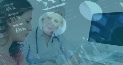 Doctor Consulting Patient Analyzing Medical Data Efficiently