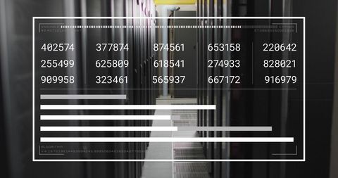 Data Analytics Interface with Server Room Background - Download Free Stock Images Pikwizard.com