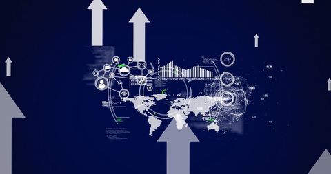 Financial Data Analysis with Digital Global Networking Graphics - Download Free Stock Images Pikwizard.com