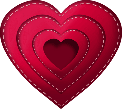 layered transparent red hearts with stitched design - Download Free Stock Videos Pikwizard.com